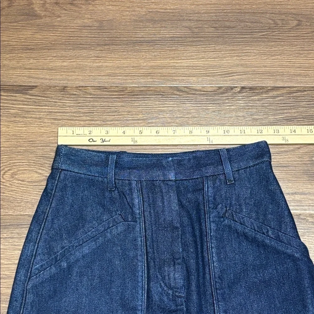 Dries Van Noten Denim Midi Skirt Blue Structured Designer Piece